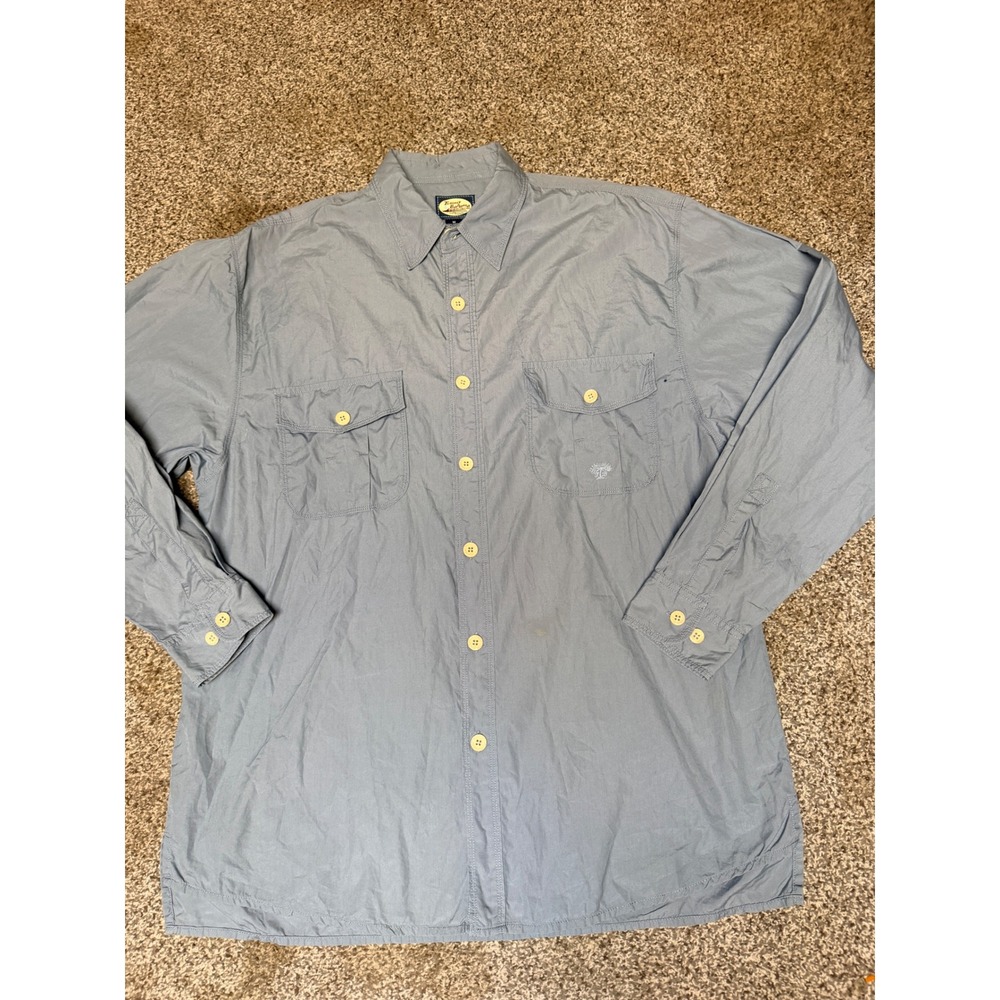 Tommy Bahama Mens Blue Gray Cotton Long Sleeve Button Down Utility Shirt Size M